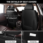 Car Seat Covers for Toyota Corolla 2014-2019 Full Set Faux Leather | Waterproof Breathable Scratch Resistant 360° Wrap Airbag Compatible Easy Clean (5 Seats,Black & Grey) - Image 3