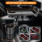 3-in-1 Car Cup Holder Tray for Eating with Double Cupholders | Expander 2.6"-3.7" Inner Diameter Standard Vehicles, Car Seat Cups Holder with 10.24" Snack Tray Organizer & Phone Holder - Image 4