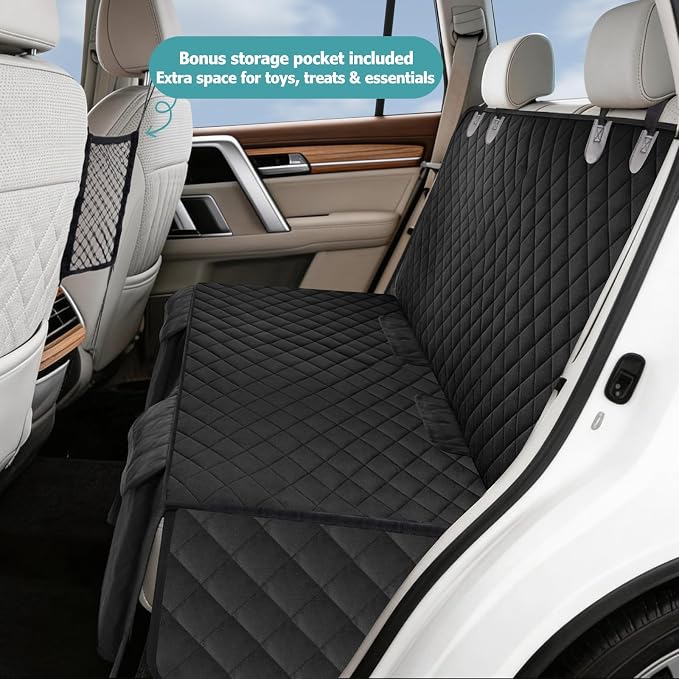 Bark Lover Deluxe More Durable Waterproof Backseat Protector, High Heat Resistant and Nonslip Back Seat Cover for Dogs Kids, Universal Size Fits Cars, Trucks, SUVs - Image 2