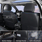 Huidasource 2007-2017 Wrangler JK Seat Covers 4 Door (Fullset/Black&Blue) | Waterproof Leather Custom Seat Cover, Front&Rear Seat Cushion Protector Fit for Jeep Wrangler JK 4-Door Sahara Sport Rubicon - Image 3