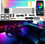 Dreamcolor Acrylic Interior Car LED Strip Light with Wireless APP, RGB 18 in 1 with 175 inches 593 LEDs Fiber Optic Ambient Lighting Kits, 16 Million Colors Sound Active Function Car Neon Lights by MAODANER