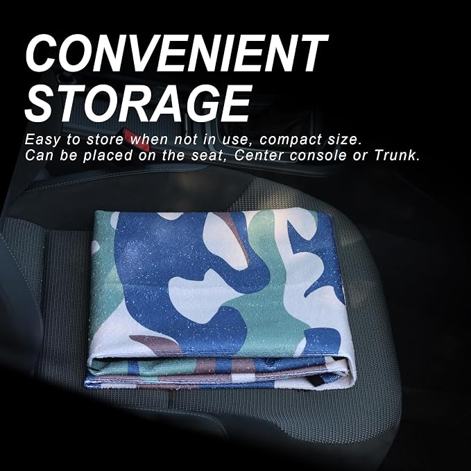 Sweat Towel Car Seat Cover Protector Front Seats for Gym Workout, Running, Swimming, Beach and Hiking, Waterproof Universal Seat Cover for Car, Trucks, Van & SUV (2, Camouflage, Front) - Image 5