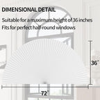Myshade Arch Window Shades Half Circle Light Filtering Cellular Shades Cordless No Drill Blinds for Windows Half Moon Honeycomb Fabric No Tools Shades Easy Install (2PCS White 72" W X 36" H) - Image 3