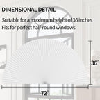 Myshade Arch Window Shades Half Circle Light Filtering Cellular Shades Cordless No Drill Blinds for Windows Half Moon Honeycomb Fabric No Tools Shades Easy Install (1PCS White 72" W X 36" H) - Image 3
