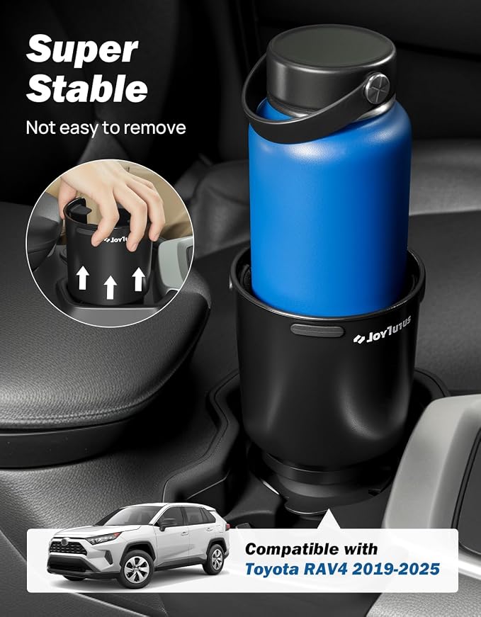 JOYTUTUS Car Cup Holder Expander Compatible with Toyota RAV4 2025 2024 2023 2022 2021 2020 2019,Compatible with Yeti Ramblers 12-36oz, Hydro Flasks 18-40oz,Large Bottles in 3.4"-3.8" (18-40oz) - Image 2
