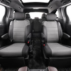 Full Set Car Seat Covers for Honda Odyssey 2011-2017,7-Seater,Faux Leather | for LX Only,2nd Row Captain Seats,Luxury Waterproof Seat Protector,Fit Like A Glove(Black/Gray) - Image 2