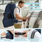 RAINSMORE Padded Car Seat Travel Bag for Airplane Car Seat Backpack, Blue | Fits Infant Carrier & Boosters, Heavy-Duty Car Seat Cover for Air Travel Gate Check Carrier Bags for Airport with Side Pocket - Image 7