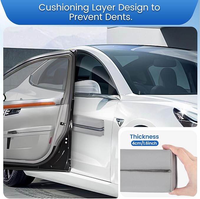 Magnetic Car Door Dent Protector Removable Car Door Guard - Prevents Dents and Scratches for Vehicles (Silver Gray) - Image 5