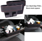 Car Console Side Seat Gap Organizer with Cup Holder, Black | Front Seat Organizer, Console Side Pocket, Cell Phone Holder, Coin Bucket, Car Storage Box, Universal Fits, Easy Installation - Image 7