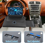 2 in 1 Steering Wheel Desk Dual Slide - 15"Out Trays Laptop Holder | Adjustable Laptop Tray,Car Seat Gap Filler Organizer with Tablet Slot Anti Slip Surface for Eating Writing Working for Car - Image 4