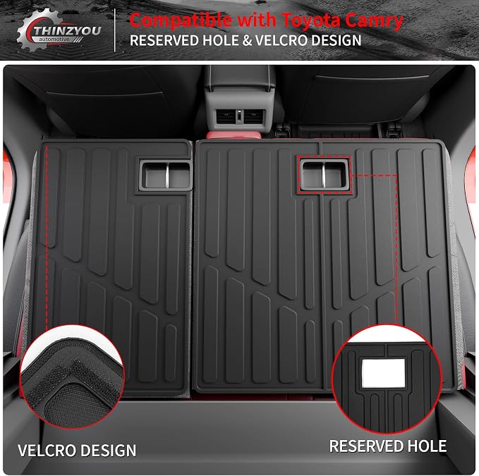 Floor Mats for 2025 2026 Toyota Camry (Include Hybrid) | Cargo Mat Trunk Mat Cargo Liner Back Seat Cover Protector All Weather TPE Camry Accessories - Image 6