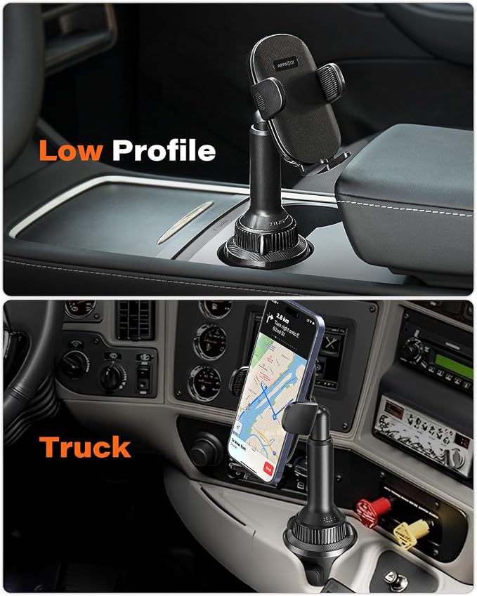 APPS2Car Universal Car Cup Phone Holder | Quick Extension Long Arm | 360° Swivel | Adjustable for iPhone, Samsung, Google, and All Smartphones | Stable & No Shake Design - Image 6