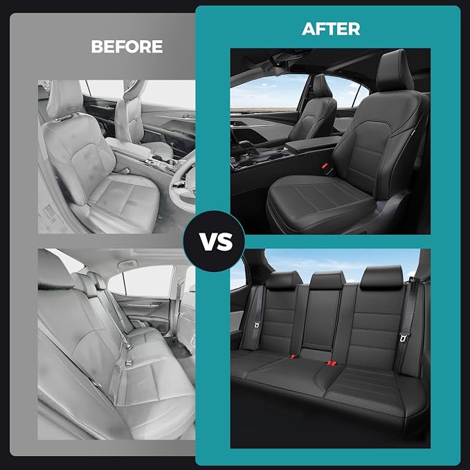 Custom Seat Covers for Toyota Camry 2025 2026 Hybrid, Black | Only Fit for Camry XLE/XSE 2025-2026 , Full Coverage, Faux Leather, Protective, Scratch-resistant, Easy-clean - Image 7