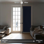 RYB HOME Blackout Door Curtain for Patio Front Tricia French Door Window | Thermal Insulated, Self Adhesive, Privacy, For Patio Kitchen Front Entry Front Back Door Glass Window, W30 x L69, 1 Panel - Image 5