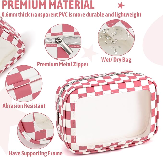 YOPCDJ 5PCS Diaper Bag Organizer Pouch Set, TSA Approved Toiletry Bag, Clear Waterproof TPU Makeup Bag Set Travel Organizer Bags for Women and Kids - Image 4