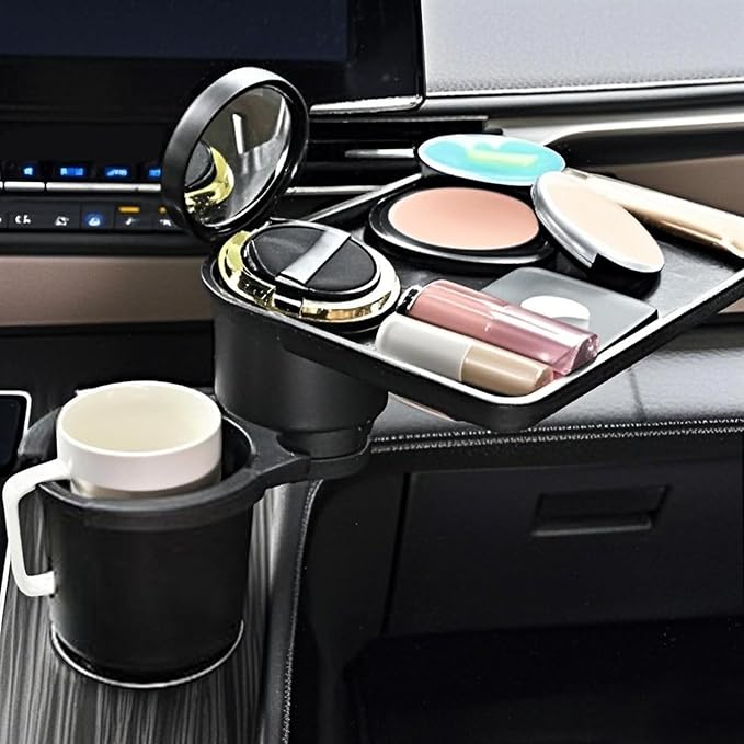 3-in-1 Car Cup Holder Tray for Eating with Double Cupholders | Expander 2.6"-3.7" Inner Diameter Standard Vehicles, Car Seat Cups Holder with 10.24" Snack Tray Organizer & Phone Holder - Image 6
