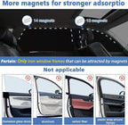 XCBYT Magnetic Car Side Window Shades, 100% Blackout Privacy Curtains | Blackout privacy for camping, naps & work. Keeps your car cool. Fits steel frames only, measure first - Image 4