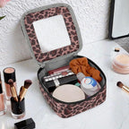 DOB SECHS Mini Leopard Makeup Bag for Purse 5.1'' x 5.1'' Small Makeup Bag for Car Cute Clear Cosmetic Bags with Zipper, Tiny Toiletry Bag Lipstick Organizer Pouch Case Travel Essentials Storage Pouch - Image 4
