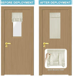 RYB HOME Front Door Window Covering Tie Up Small Sidelight Curtain Blackout | No Drill, Privacy Office Classroom Door Window Shade, Adhesive Rv Travel Curtains Portable,W12 x L40, Light Beige, 1 Panel - Image 5