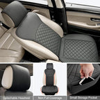 BEITK 2 Pack Leather Front Car Seat Covers with Side Wrap Black | PU Leather, Waterproof, Scratch-resistant, Universal Fit for Cars Trucks SUV, Easy to Install - Image 4