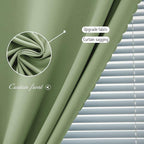 Magic Tape Blackout Curtains for Bedroom No Drillng Self Adhesive Curtains No Rod Small Window, 35" W X 71" L, Sage Green, 1 Panel - Image 5