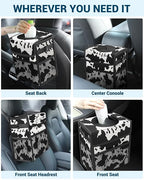 Capolo Car Trash Can with Lid, Leakproof Car Garbage Can Car Trash Bag | Waterproof, Trash Can for Car, 3 Mesh Pockets, Mini Hanging Vehicle Car Trash Bin, for Back/Front Seat (Cow Print,3 Gal) - Image 6