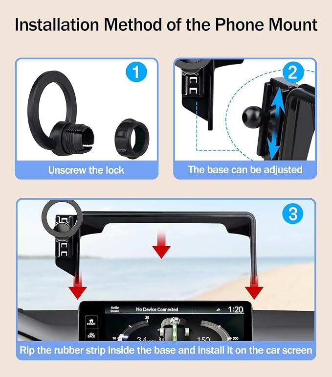 Car Phone Mount for 2023-2025 2026 Honda HR-V / 2023-2025 2026 Honda CR-V, Fits 7/9-Inch Touchscreen Only, for MagSafe Magnetic Car Phone Holder, Honda HR-V/CR-V Accessories - Image 4