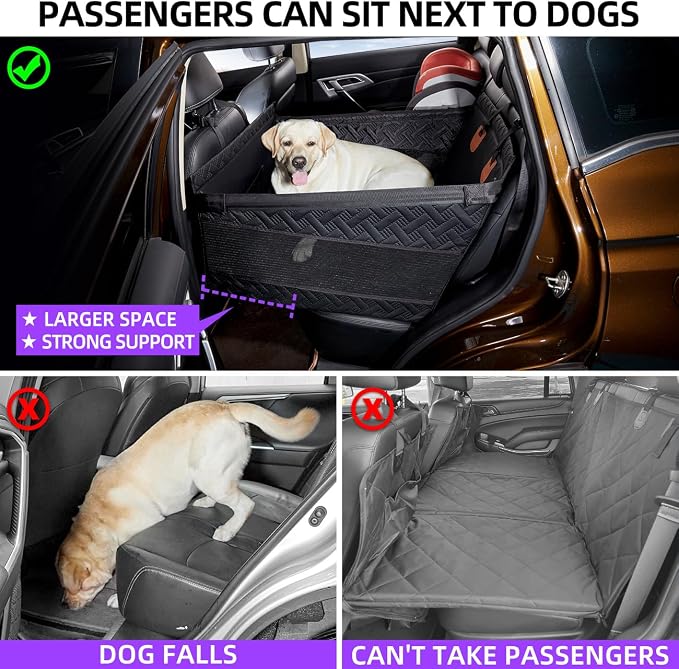 TKYZ Large Dog Car Seat,Back Seat Extender for Dogs,Hard Bottom Seat Cover | Waterproof,Pet Hammock Suitable for Large,Medium,Small Dogs,Pet Seats Protector for sedan, SUV and Truck - Image 2