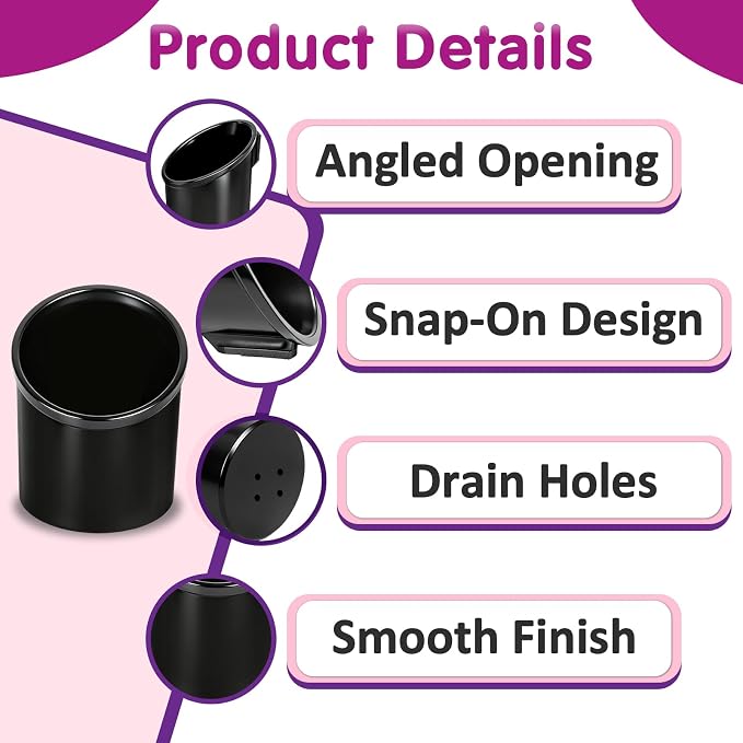 2 Pcs Car Seat Cup Holders Compatible with Graco 4Ever DLX Car Seats | PP Injection Molded Material, Toddler Car Seat Accessory, With Drain Holes, Dishwasher Safe Replacement Cup Holder, Black - Image 5