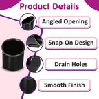 2 Pcs Car Seat Cup Holders Compatible with Graco 4Ever DLX Car Seats | PP Injection Molded Material, Toddler Car Seat Accessory, With Drain Holes, Dishwasher Safe Replacement Cup Holder, Black - Image 5