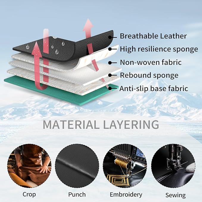 Fit Land Cruiser Premium Leather Car Seat Covers for Toyota Land Cruiser 2000-2025 2026 - Waterproof，Breathable，All-Weather Seat Cushion Protecto & Airbag Compatible, 2 Front Seat Brown - Image 8