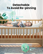 Gaiatop Mini Portable Stroller Fan, Small Clip on Fan 3 Speed Rechargeable | 360° Rotate Flexible Tripod, Battery Operated Detachable, Cooling for Car Seat Crib Treadmill Travel Green - Image 4
