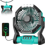 Portable Rechargeable Fan, 20000mAh Battery Powered Camping Fan with LED Light & Hook, 270° Adjustable, 4-Speed, 4H Timer Camping Essentials for Outdoor Tent Travel BBQ Car_Blue - Image 9