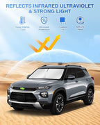 Canvcle Sunshade for 2021-2025 2026 Chevrolet/Chevy Trailblazer Windshield Sun Shade Side Rear Window Shade Cover Sun Visor Shield Privacy Protection Keep Vehicle Cool Black 6PCS - Image 2