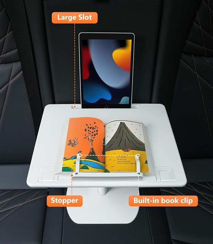 Car Desk for Laptop Tablet iPad Book for Driver Passenger Seat | Detachable Angle Adjustable Car Seat Tray Table, Portable Laptop Stand for Car Vehicle Camping Travel, Easy Operation - Image 6