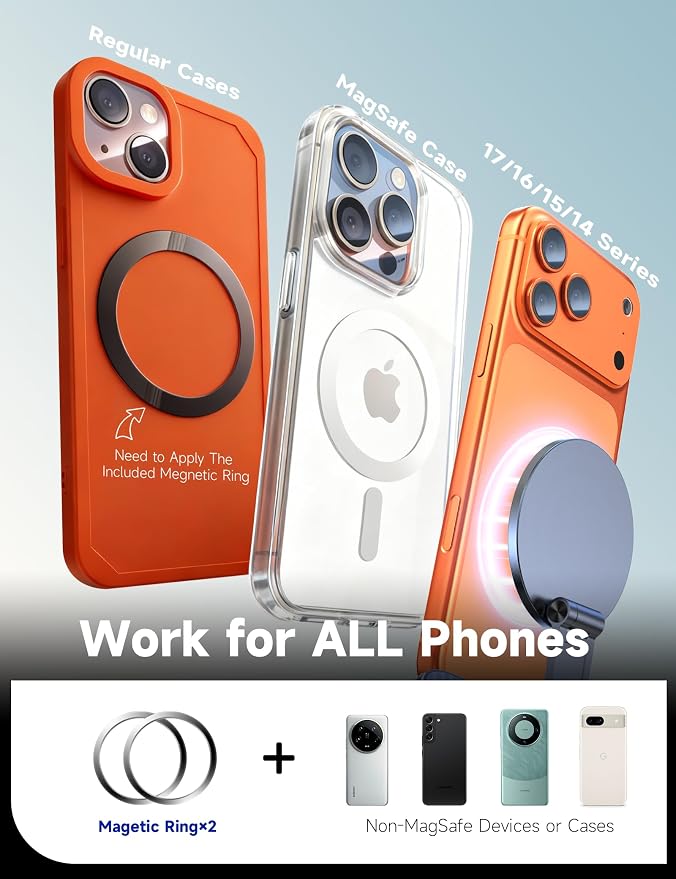 Magsafe Car Mount, Vacuum Magnetic Phone Holders for Your Car | [Easiest Mount] 105LBS Strong Suction Car Phone Holder, [Compact Design] Car Phone Mount, for iPhone 17-12, Pixel 10, Samsung - Image 7