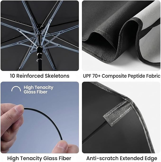 Car Windshield Sun Shade Umbrella, Universal Fit Mid-Large Sedan SUV | 57 x 31" Car Sun Visor, Foldable UV Heat Blocking Front Window Sunshade with Rearview Mirror Cutout, Cute Eyes Series - Image 4
