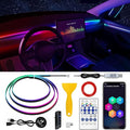 Acrylic Interior Car LED Strip Light with 30S Motion Sensor Switch&USB Hub, Dreamcolor 55.1 inches Ambient Lighting Kits, RGB Colors Neon LED Strip Light by MAODANER