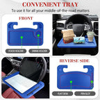 2 in 1 Car Steering Wheel Desk, Car Tray, Car Steering Wheel Desk Tray & Auto Seat Gap Filler Organizer, Multipurpose Travel Auto Steering Wheel Under Table Console for Most Vehicles (Blue) - Image 4