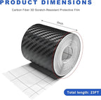 3D Carbon Fiber Vinyl Tape, 2 Inch x 20 ft Car Threshold Guard Anti-Scratch Window Trim Protector, Door Entry Protective Film Waterproof Detailing Tape for Most Vehicles - Image 2