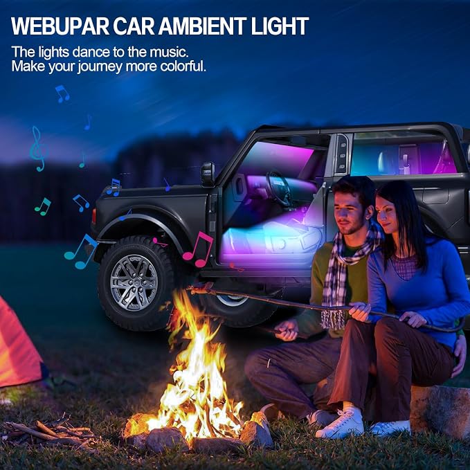 Dreamcolor Interior Car Lights, WEBUPAR Car Accessories 6 in 1 Car LED Strip Lights with APP Control and 213 Modes, 175 inches 593 LEDs Acrylic Fiber Optic Lights, RGB Neon Light Kits - Image 6