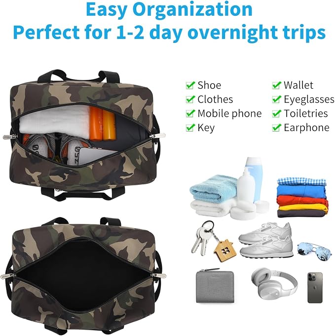 Apenze Small Gym Bag 14 inch Duffel Bag | Mini Carry On Bag, lightweight,Travel Sport ,Camouflage - Image 4