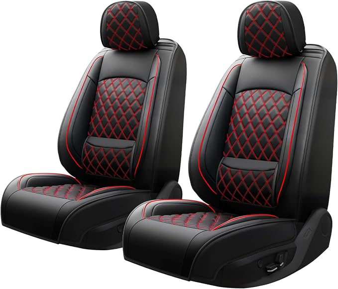 for Subaru WRX 2015-2025 2026 Car Seat Covers, Front Pair, Redline | Luxury Full Coverage Leather Seat Protectors, Waterproof Breathable, Non-Slip, Easy to Install, Airbag Compatible, All-Season - Image 9