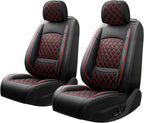 for Subaru WRX 2015-2025 2026 Car Seat Covers, Front Pair, Redline | Luxury Full Coverage Leather Seat Protectors, Waterproof Breathable, Non-Slip, Easy to Install, Airbag Compatible, All-Season - Image 9