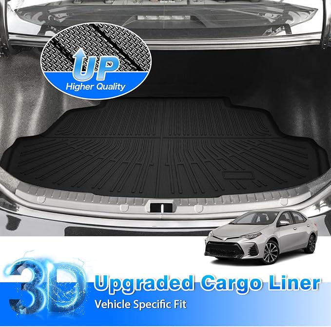 Corolla Cargo mat - Trunk Mat for Toyota Corolla 2014-2019 | All Weather Trunk Mat for Corolla Accessories, Heavy Duty Rubber Mats, Car Accessories - Image 2