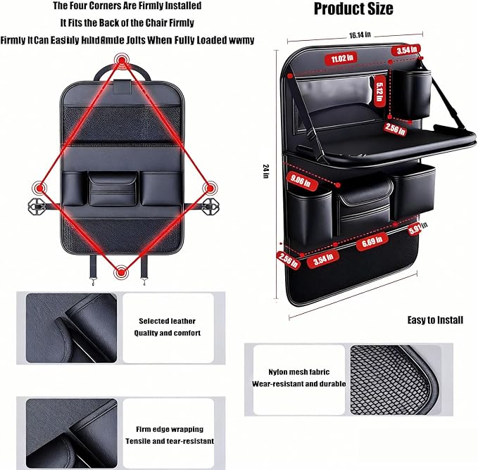 1 Pack - Car Organizer, Back Seat Car Organizer, Back Seat Organizer, Seat Back Organizer.(Black) - Image 7