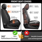 for Subaru Crosstrek 2016-2026 Car Seat Covers, Full Set, Brown | Luxury Full Coverage Leather Seat Protectors, Waterproof Breathable, Non-Slip, Easy to Install, Airbag Compatible, All-Season - Image 9