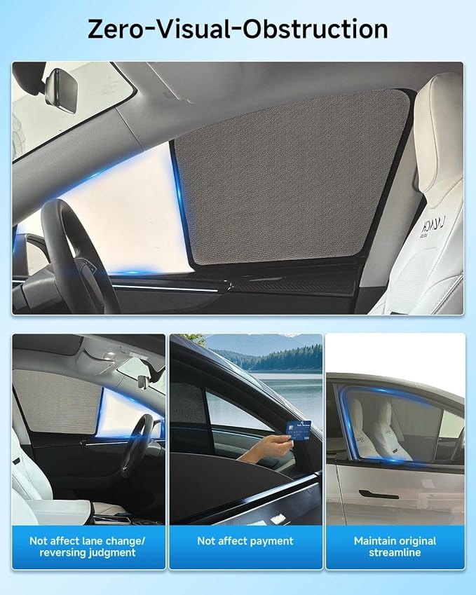 Car Window Shade for Honda CRV 2017-2022, 4 Pack Magnetic Mesh Sun Shades for Front & Rear Windows, UV Glare Protection & Baby Car Shade for Napping Camping Breastfeeding - Image 4