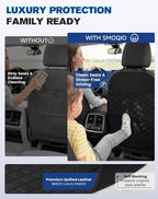 Seat Back Protectors for Kids, Car Kick Mats for Front Seats (Black) | With Large Pocket Organizer, Waterproof, Protects Against Dirt, Scuffs & Scratches, Fits Most Vehicles, 2PCS - Image 2