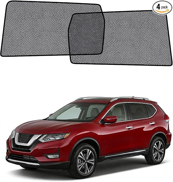 Car Window Shade for Rogue 2014-2020,2 Pack UV & Glare Protection, Breathable Privacy Screen, Insect & Bug Blocker Magnetic Mesh Side Rear Sun Shades for Baby Camping, Napping & Travel by Unknown